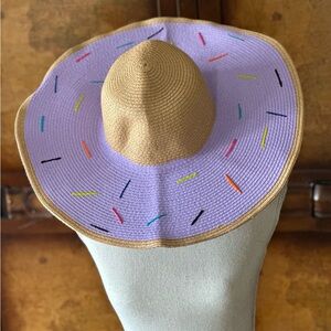 Wide Brimmed Sun Hat With Sprinkles